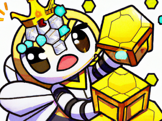 Queen bee building hive.