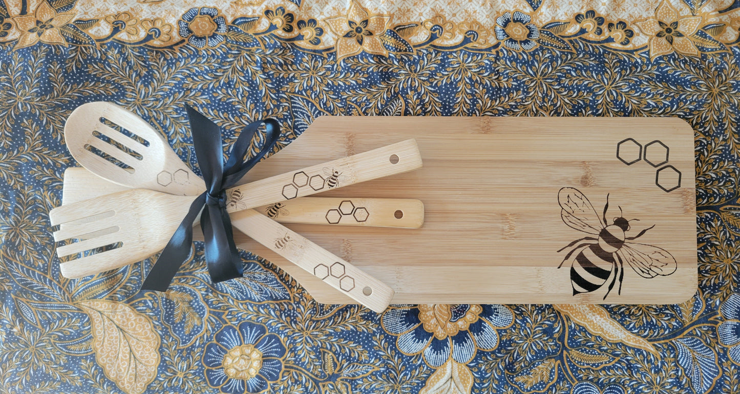 Cheese / Chartcuterie Board & Utensils Gift Bundle
