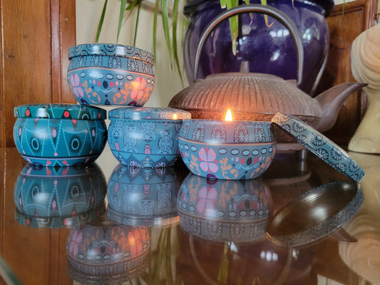 Decorative Beeswax Candle Tin